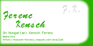 ferenc kensch business card